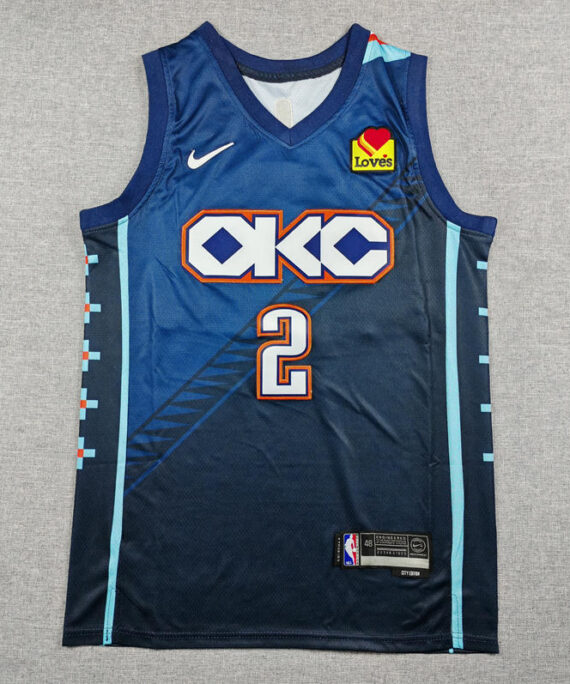 Shai Gilgeous-Alexander Basketball Jersey#2 Oklahoma City Thunder 2026 Blue City Edition