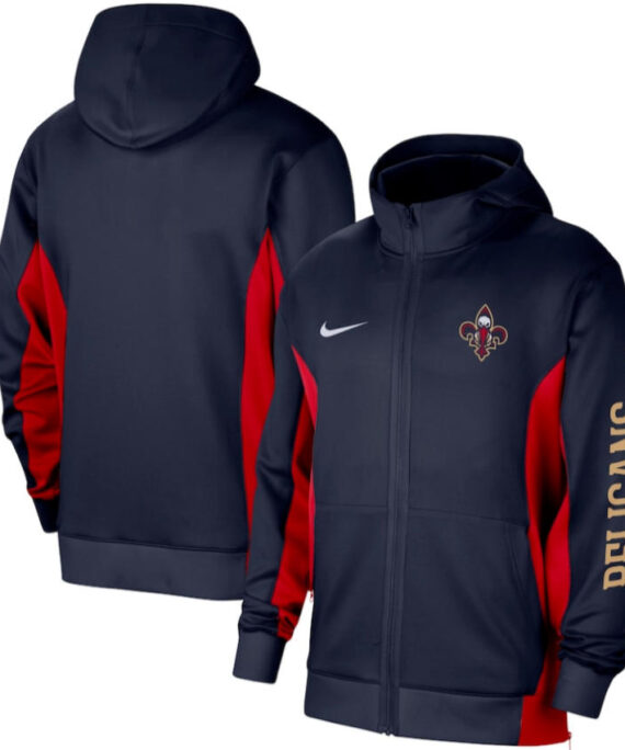 New Orleans Pelicans Jacket With Hood Navy Blue 2025