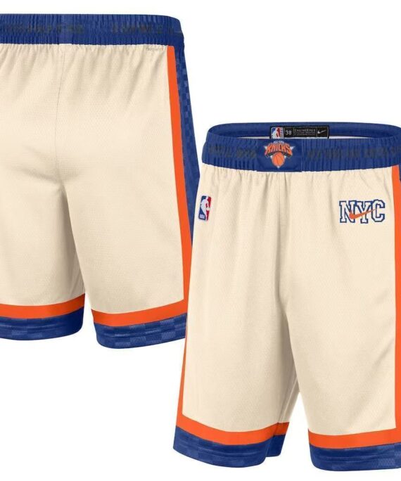 New York Knicks Basketball Shorts 2026 Beige City Edition