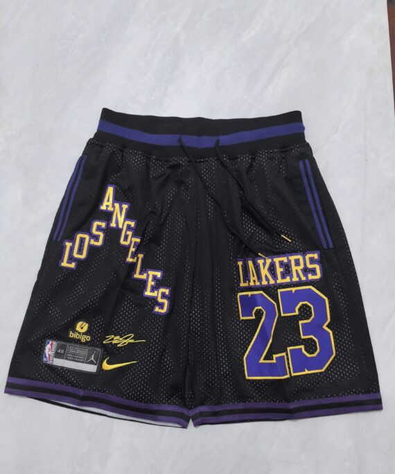 LeBron James Basketball Shorts#23 Los Angeles Lakers Retro Black