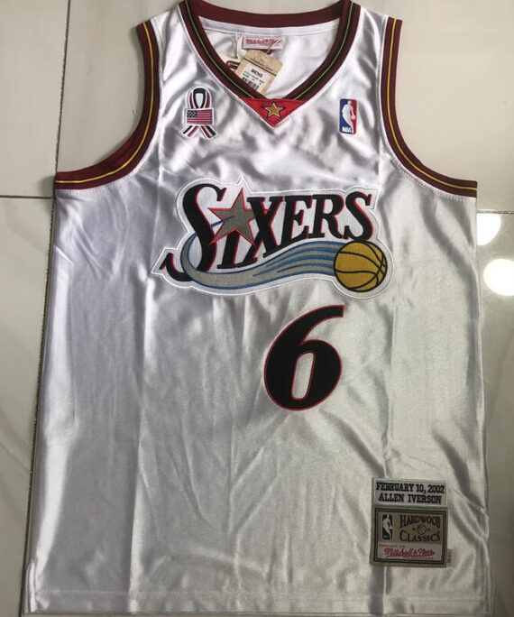 (High Quality) Allen Iverson Basketball Jersey #6 Philadelphia 76ers White