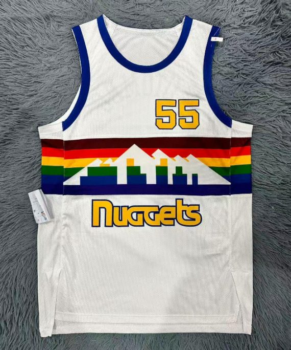 Dikembe Mutombo #55 Denver Nuggets White Basketball Jersey
