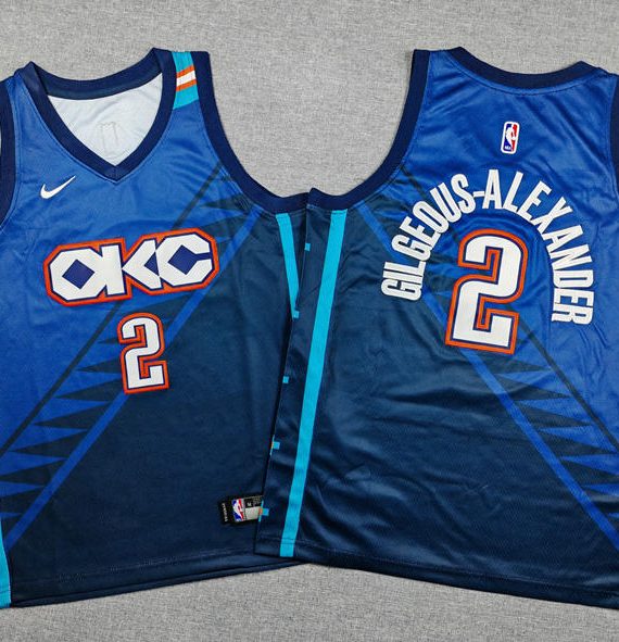 Shai Gilgeous-Alexander #2 Oklahoma City Thunder 2026 Blue City Edition Niño Basketball Jersey