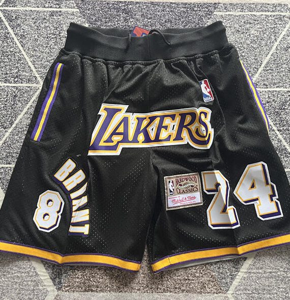 Kobe Bryant #8 Los Angeles Lakers Retro Black Basketball Shorts