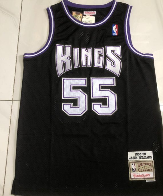 (Alta Calidad) Jason Williams Basketball Jersey #55 Sacramento Kings Black 1998 99