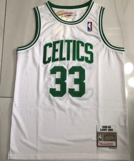 (Alta Calidad) Larry Bird Basketball Jersey #33 Boston Celtics 1985-86 White