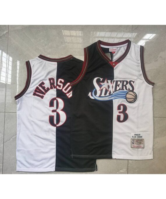 Allen Iverson Basketball Jersey #3 Philadelphia 76ers Black/White