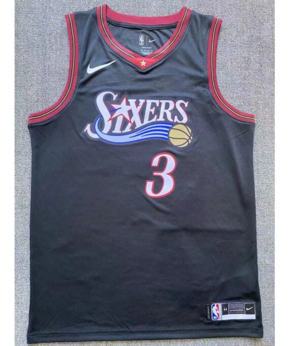 Allen Iverson Basketball Jersey #3 Philadelphia 76ers Black Classic Edition