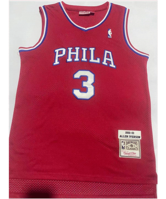 Allen Iverson Basketball Jersey #3 Philadelphia 76ers Red Classic Edition