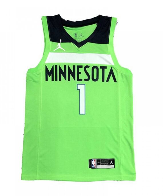 Anthony Edwards Basketball Jersey #1 Minnesota Timberwolves Flyer Edition Fluorescent Green