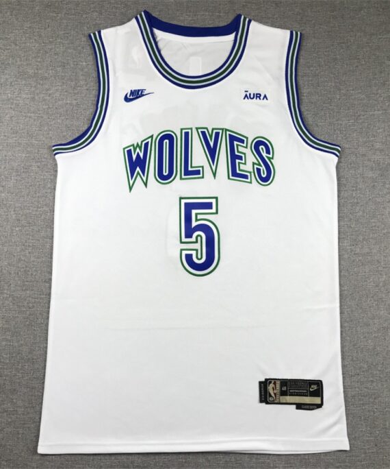 Anthony Edwards Basketball Jersey #5 Minnesota Timberwolves Classic White Edition