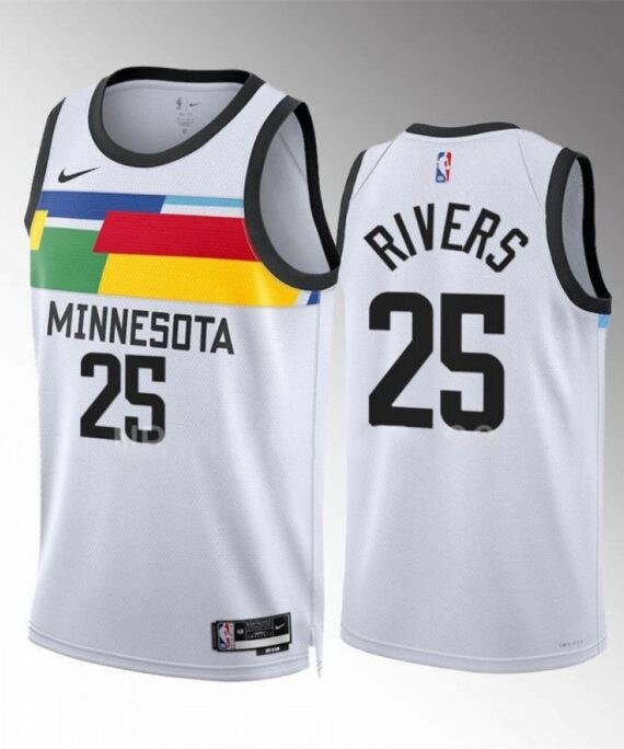 Austin Rivers Basketball Jersey #25 Minnesota Timberwolves 2023 White City Edition