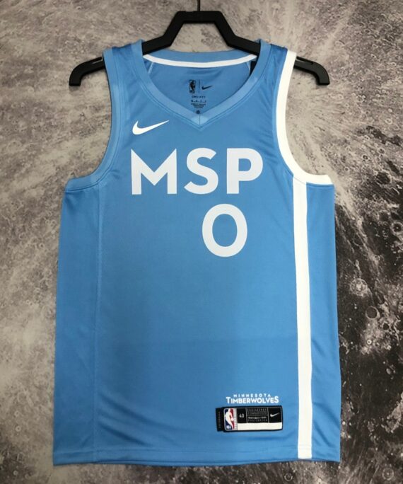Bill Russell Basketball Jersey #0 Minnesota Timberwolves Blue