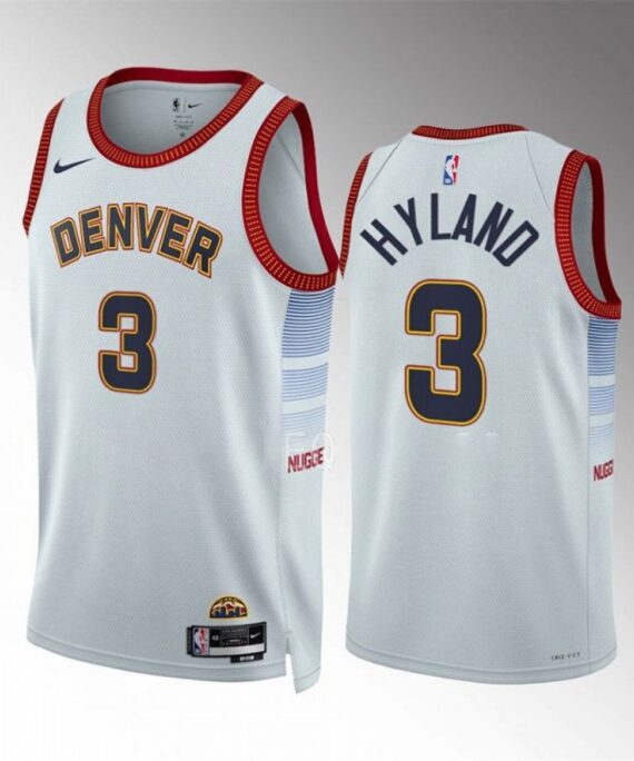 Bones Hyland Basketball Jersey #3 Denver Nuggets 2023 White City Edition