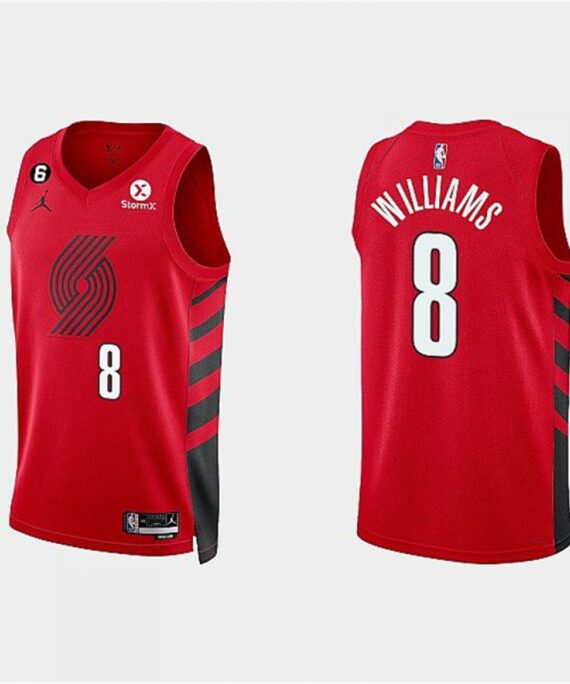 Brandon Williams Basketball Jersey #8 Portland Trail Blazers 2023 Red Statement Edition