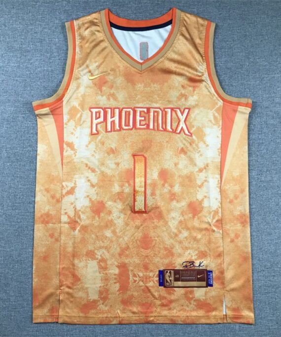 Devin Booker Basketball Jersey #1 Phoenix Suns Selected Edition Yellow