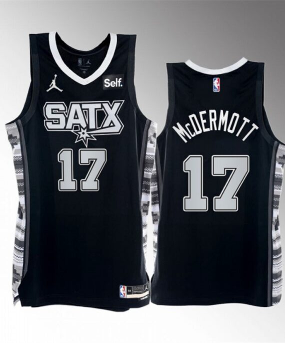 Doug McDermott Basketball Jersey #17 San Antonio Spurs 2023 Black Statement Edition
