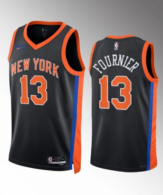 Evan Fournier Basketball Jersey #13 New York Knicks 2022-23 City Edition Black