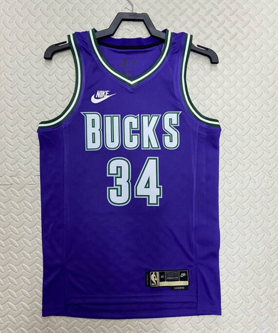 Giannis Antetokounmpo Basketball Jersey #34 Milwaukee Bucks 2023 Blue Classic Edition