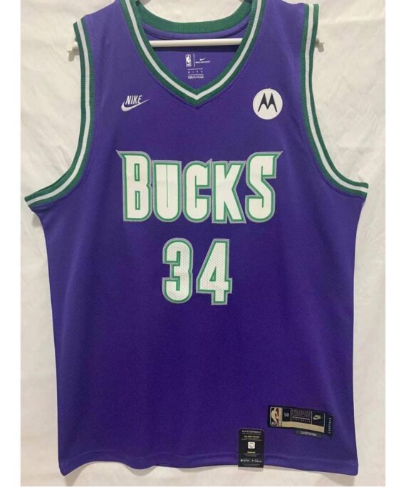 Giannis Antetokounmpo Basketball Jersey #34 Milwaukee Bucks Classic Edition Blue