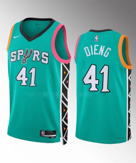 Gorgui Dieng Basketball Jersey #41 San Antonio Spurs 2023 Green City Edition