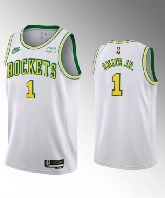 Jabari Smith Jr. Basketball Jersey #1 Houston Rockets 2023 White Classic Edition