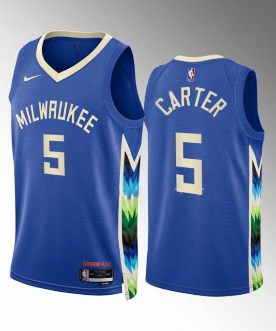 Jevon Carter Basketball Jersey #5 Milwaukee Bucks 2022-23 City Edition