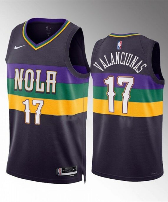 Jonas Valanciunas Basketball Jersey #17 New Orleans Pelicans 2023 City Edition