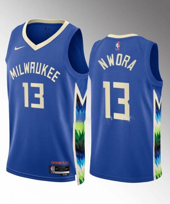 Jordan Nwora Basketball Jersey #13 Milwaukee Bucks 2022-23 City Edition
