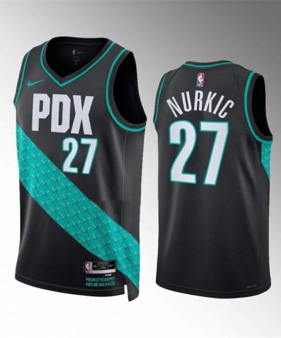 Jusuf Nurkic Basketball Jersey #27 Portland Trail Blazers 2023 Black City Edition