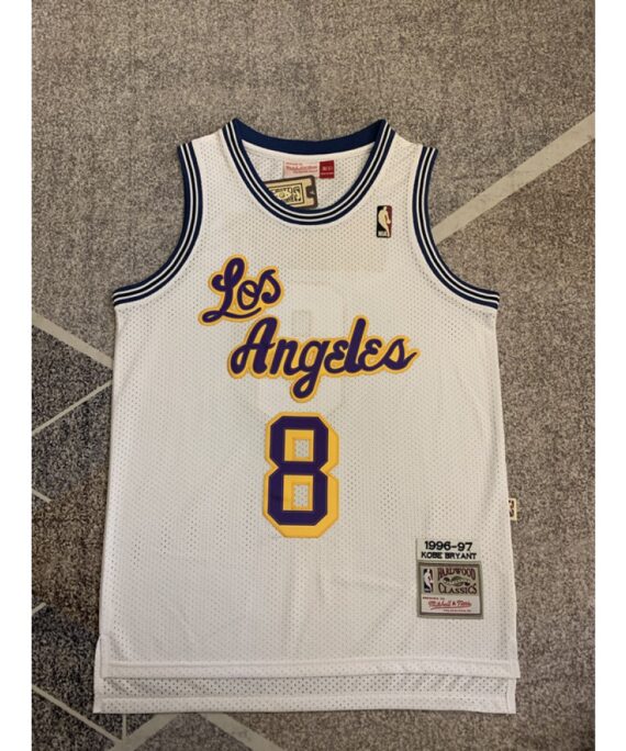 Kobe Bryant Basketball Jersey #8 Los Angeles Lakers 1996-97 Retro White