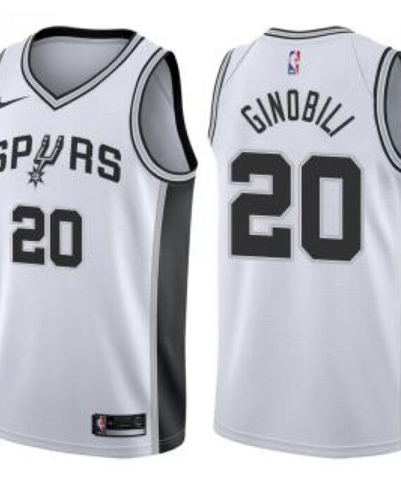 Manu Ginobili Basketball Jersey #20 San Antonio Spurs 17/18 White Association Edition