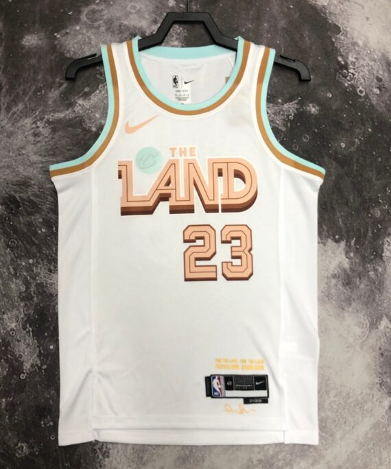 Lebron James Basketball Jersey #23 Cleveland Cavaliers 2023 White City Edition