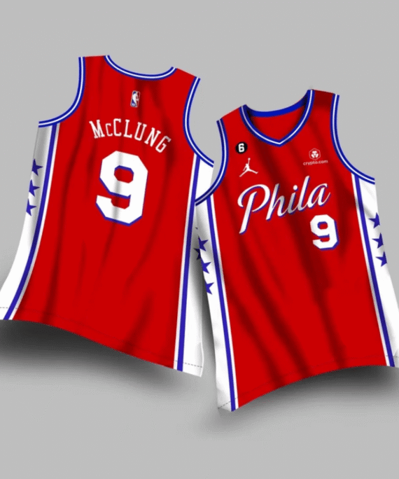 Mac McCLUNG Basketball Jersey #9 Philadelphia 76ers 2023 Red/White Statement Edition