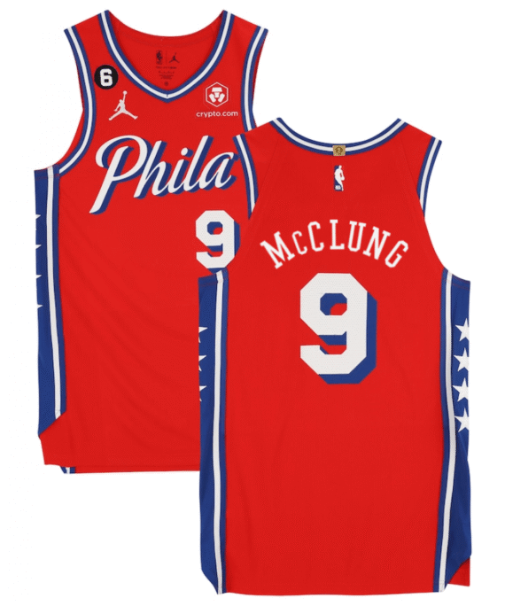 Mac McCLUNG Basketball Jersey #9 Philadelphia 76ers 2023 Red Statement Edition
