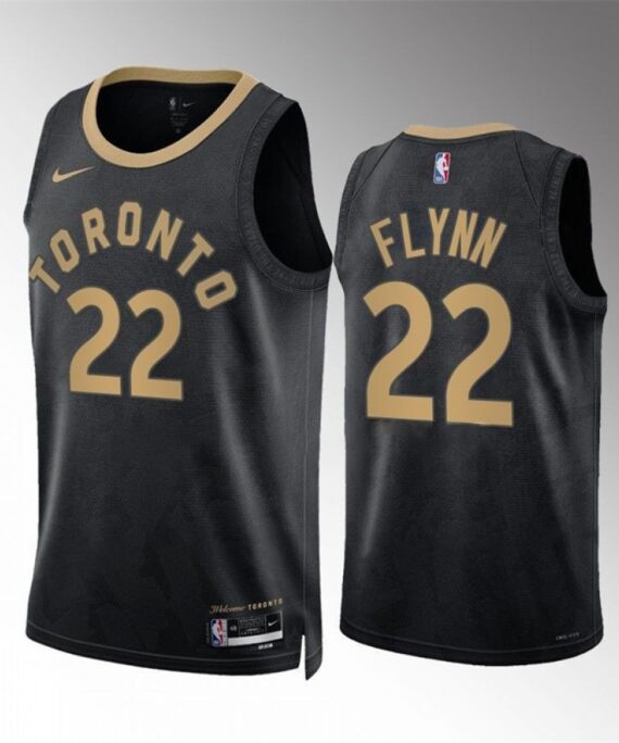 Malachi Flynn Basketball Jersey #22 Toronto Raptors 2023 Black City Edition