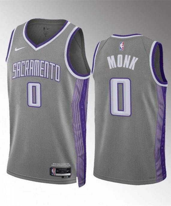 Malik Monk Basketball Jersey #0 Sacramento Kings 2023 Gray City Edition