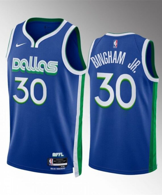 Marcus Bingham Jr. Basketball Jersey #30 Dallas Mavericks 2023 Blue City Edition