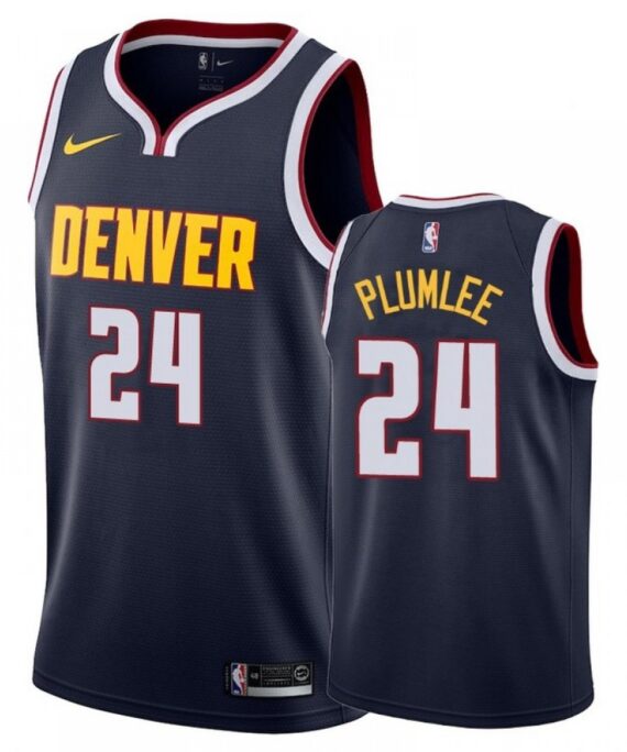 Mason Plumlee Basketball Jersey #24 Denver Nuggets Dark Blue
