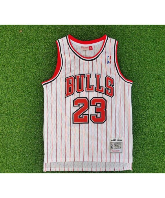 Michael Jordan Basketball Jersey #23 Chicago Bulls White with Red Stripes