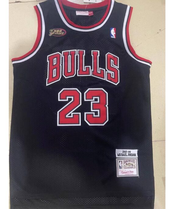 Michael Jordan Basketball Jersey #23 Chicago Bulls Retro Black The Finals