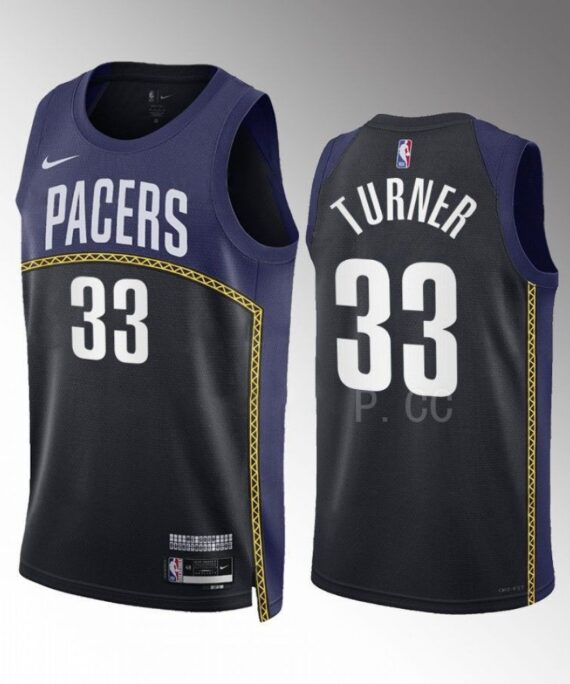 Myles Turner Basketball Jersey #33 Indiana Pacers 2022-23 Black City Edition
