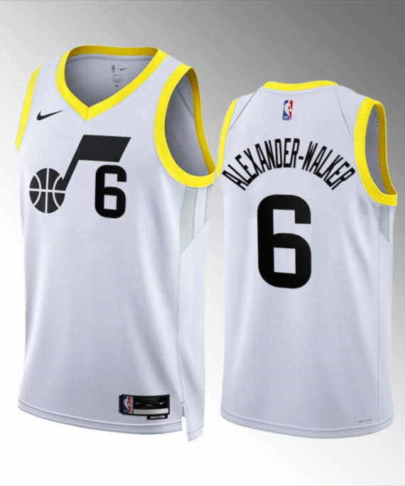 Nickeil Alexander-Walker Basketball Jersey #6 Utah Jazz 2023 White