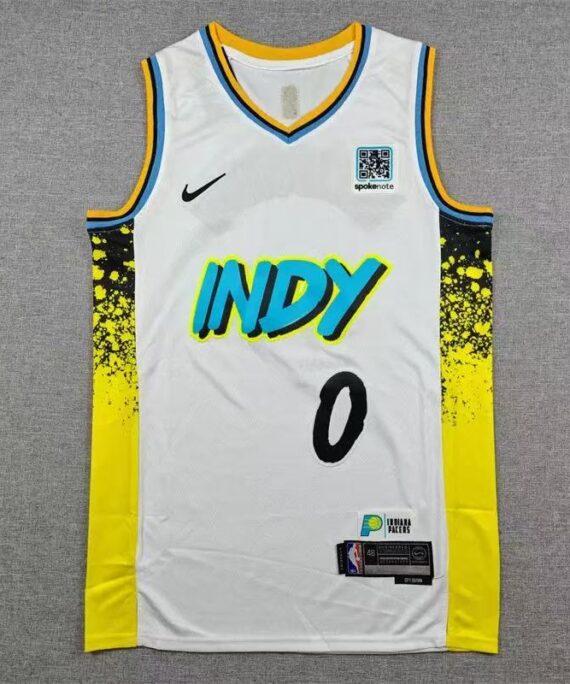 Tyrese Haliburton Basketball Jersey #0 Indiana Pacers 2025 White City Edition