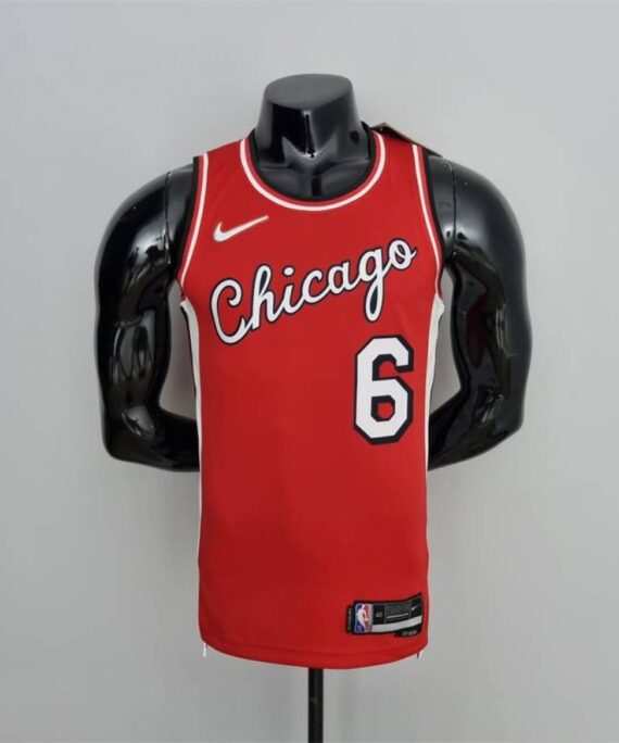 Alex Caruso Basketball Jersey#6 Chicago Bulls 2022 Red City Edition 75th Anniversary Edition