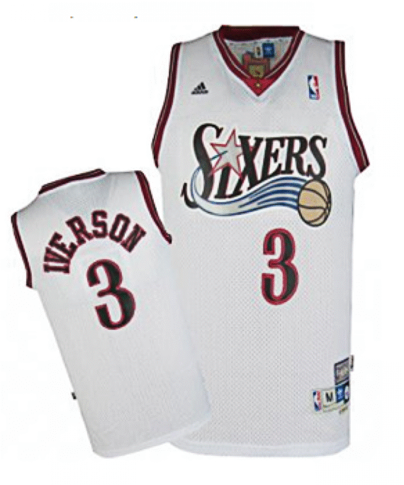 Allen Iverson Basketball Jersey #3 Philadelphia 76ers White