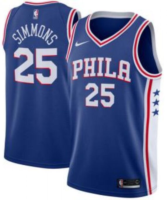 Ben Simmons Basketball Jersey #25 Philadelphia 76ers 17/18 Blue Icon Edition