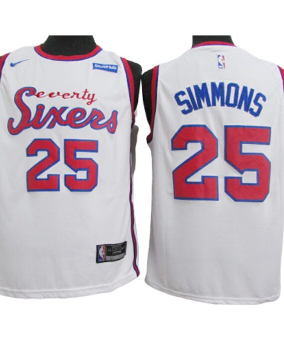 Ben Simmons Basketball Jersey #25 Philadelphia 76ers 2020 White