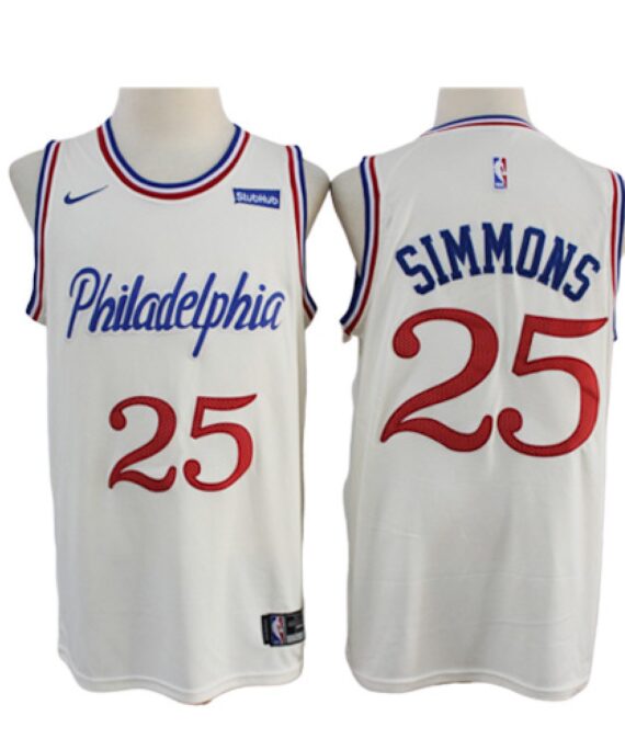 Ben Simmons Basketball Jersey #25 Philadelphia 76ers 2020 White City Edition