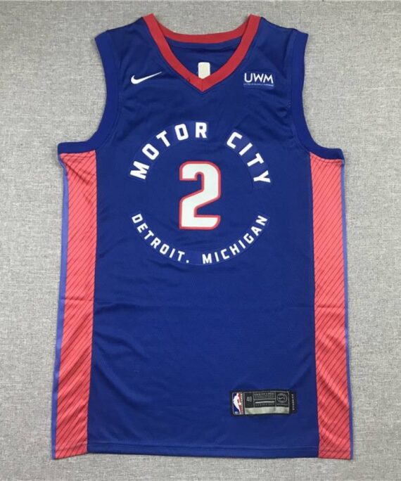 Cade Cunningham Basketball Jersey #2 Detroit Pistons City Edition Blue